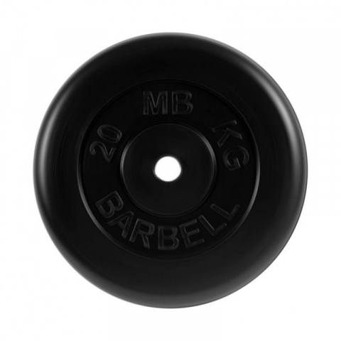 Диск обрезиненный, черного цвета, 31 мм MB Barbell МВ-PltB31-20