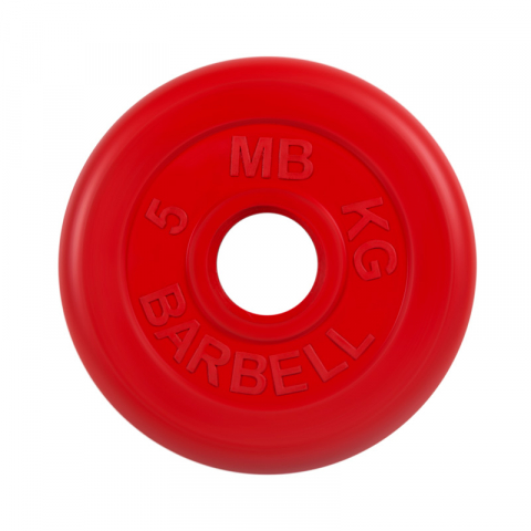 Диск обрезиненный красного цвета, 51 мм MB Barbell MB-PltC51-5