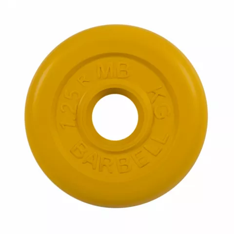 Диск обрезиненный желтого цвета, 31 мм MB Barbell MB-PltC31-1,25