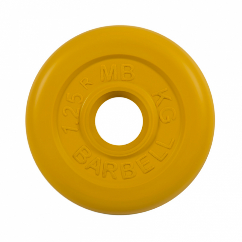 Диск обрезиненный желтого цвета, 31 мм MB Barbell MB-PltC31-1,25