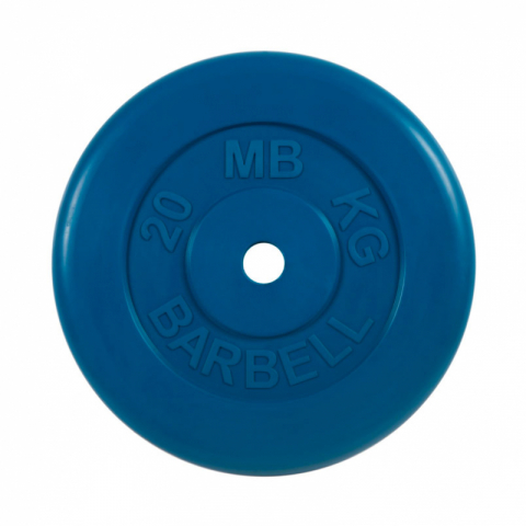 Диск обрезиненный, синего цвета 26 мм MB Barbell MB-PltC26-20