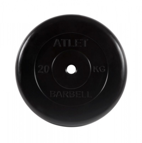 Диск обрезиненный Atlet, 20 кг 31 мм МВ Барбел MB-AtletB31-20