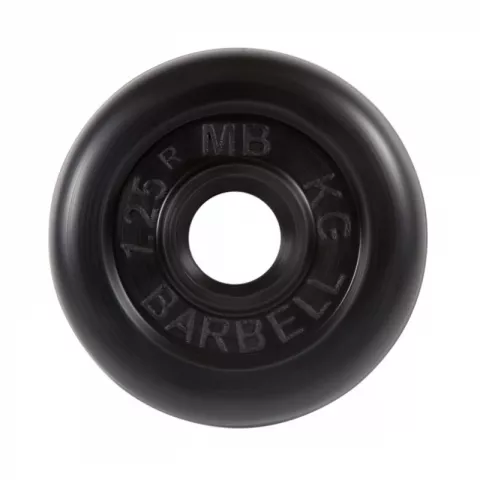 Диск обрезиненный, черного цвета 26 мм MB Barbell MB-PltB26-1,25