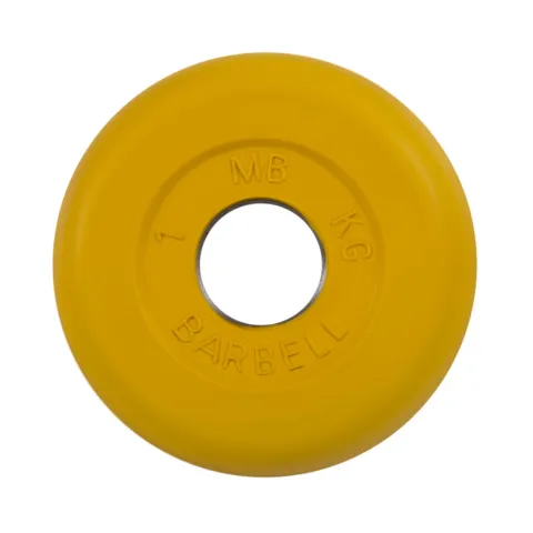 Диск обрезиненный, желтого цвета 26 мм MB Barbell MB-PltC26-1