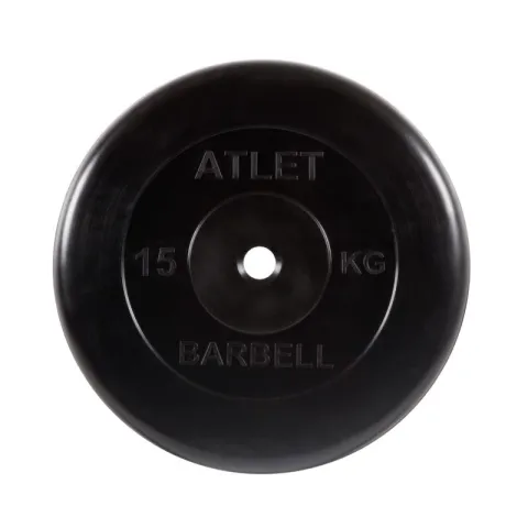 Диск обрезиненный Atlet, 15 кг 31 мм MB Barbell MB-AtletB31-15