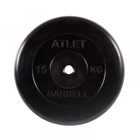 Диск обрезиненный Atlet, 15 кг 26 мм MB Barbell MB-AtletB26-15