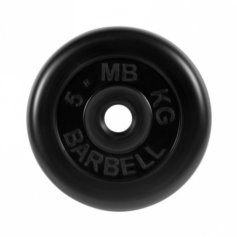 Диск обрезиненный, черного цвета, 31 мм MB Barbell MB-PltB31-5