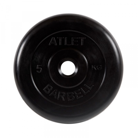 Диск обрезиненный Atlet, 5 кг 31 мм МВ Барбел MB-AtletB31-5