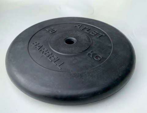 Диск обрезиненный Atlet, 20 кг 26 мм MB Barbell MB-AtletB26-20