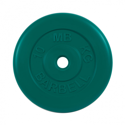 Диск обрезиненный, зеленого цвета 26 мм MB Barbell МВ-PltC26-10