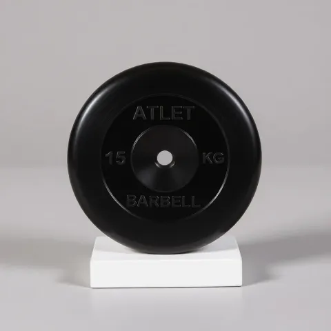 Диск обрезиненный Atlet, 15 кг 26 мм MB Barbell MB-AtletB26-15