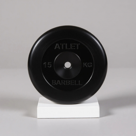 Диск обрезиненный Atlet, 15 кг 26 мм MB Barbell MB-AtletB26-15