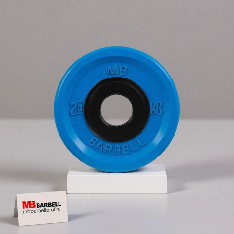 Диск обрезиненный, синий, евро-классик MB Barbell MB-PltCE-2,5