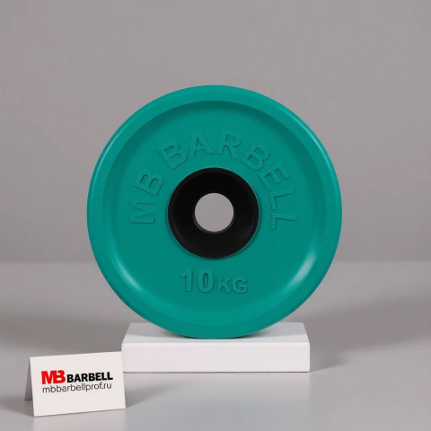 Диск обрезиненный, зеленый, евро-классик MB Barbell МВ-PltCE-10