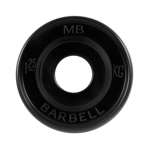 Диск обрезиненный, черный, евро-классик MB Barbell MB-PltBE-1,25