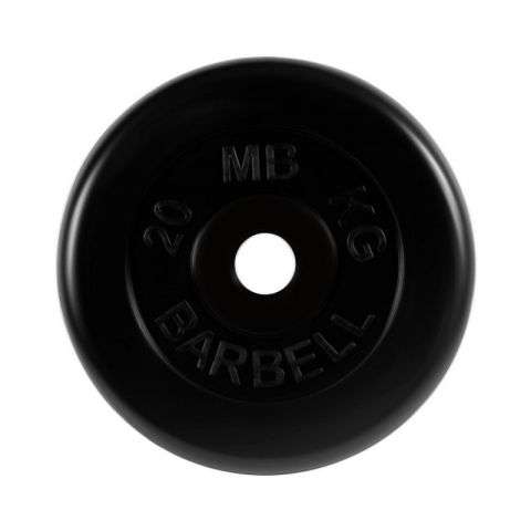 Диск обрезиненный черного цвета, 51 мм MB Барбел МВ-PltB51-20