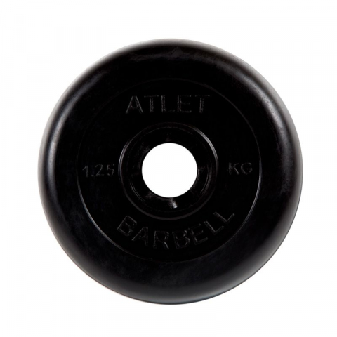 Диск обрезиненный Atlet, 1,25 кг 31 мм MB Barbell МВ-AtletB31-1,25