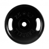 Диск обрезиненный, черный, евро - классик с ручками, 25 кг MB Barbell MB-PltBS-25