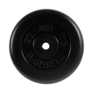 Диск обрезиненный, черного цвета, 31 мм MB Barbell МВ-PltB31-20