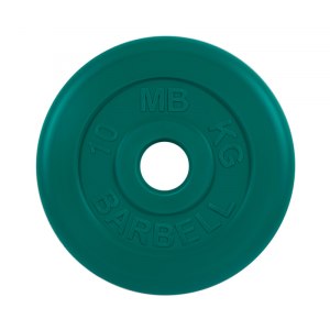 Диск обрезиненный зеленого цвета, 51 мм МВ Barbell MB-PltC51-10