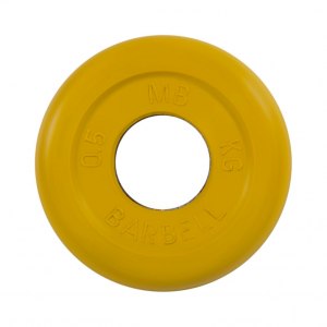 Диск обрезиненный, желтого цвета 26 мм MB Barbell MB-PltC26-0,5