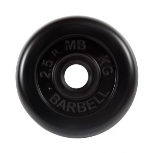 Диск обрезиненный, черного цвета 26 мм MB Barbell MB-PltB26-2,5