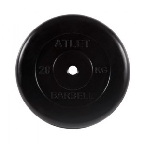 Диск обрезиненный Atlet, 20 кг 31 мм МВ Барбел MB-AtletB31-20