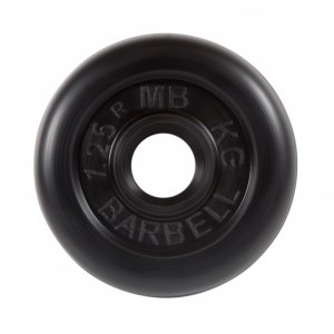 Диск обрезиненный, черного цвета 26 мм MB Barbell MB-PltB26-1,25