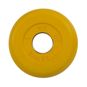 Диск обрезиненный, желтого цвета 26 мм MB Barbell MB-PltC26-1