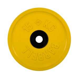 Диск обрезиненный, желтый, евро-классик MB Barbell MB-PltCE-15