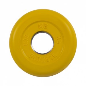 Диск обрезиненный желтого цвета, 31 мм MB Barbell MB-PltC31-0,75