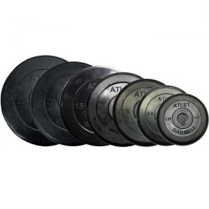 Набор блинов для штанги обрезиненных Atlet, D-51 мм, 1,25-25 кг