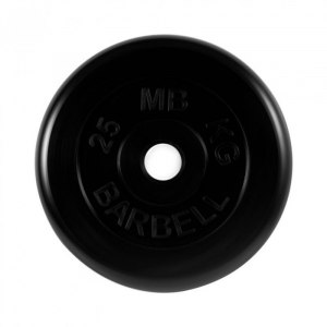 Диск обрезиненный черного цвета, 51 мм MB Barbell MB-PltB51-25
