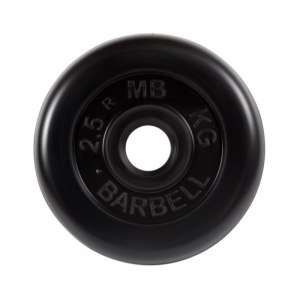 Диск обрезиненный, черного цвета, 31 мм MB Barbell MB-PltB31-2,5
