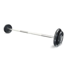 Штанга неразборная с черными дисками MB Barbell MB-BarMW-B12,5