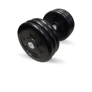 Гантель неразборная черная "Профи" 31 кг MB Barbell MB-FdbM-B31